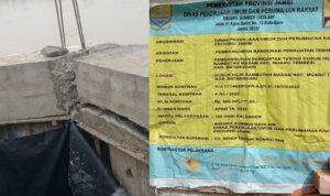 Pekerjaan Turap Terkesan Asal-asalan, Anggota Dewan Provinsi Akmaluddin Minta Inspektorat Periksa Pihak Kontraktor. Foto: Istimewa