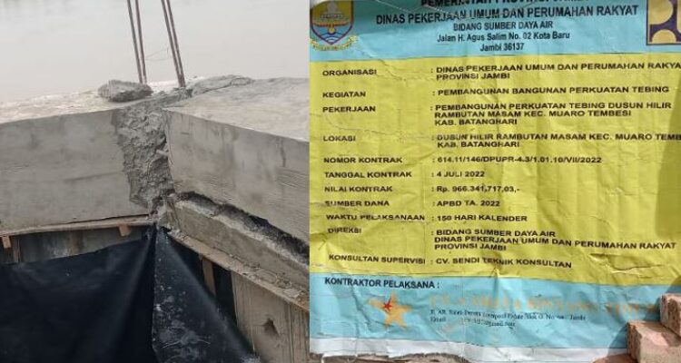 Pekerjaan Turap Terkesan Asal-asalan, Anggota Dewan Provinsi Akmaluddin Minta Inspektorat Periksa Pihak Kontraktor. Foto: Istimewa