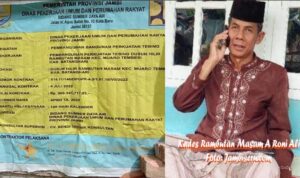 Pengerjaan Turap Asal Jadi, Kades Rambutan Masam Meradang, A Roni: Akan Kami Laporkan ke Pihak Berwajib. Foto: Istimewa