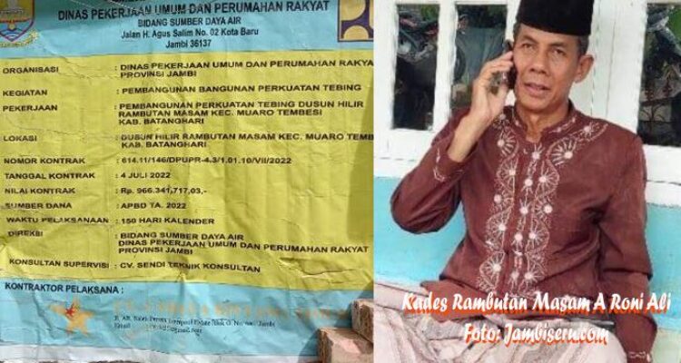 Pengerjaan Turap Asal Jadi, Kades Rambutan Masam Meradang, A Roni: Akan Kami Laporkan ke Pihak Berwajib. Foto: Istimewa