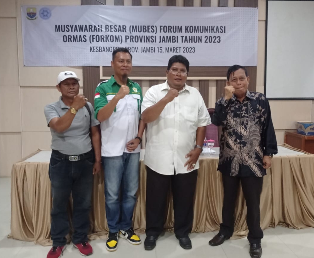 Ungguli 2 Kandidat, Adean Teguh Terpilih Sebagai Ketua Forkom Ormas Periode 2023 - 2028. Foto: Humas Kesbangpol Pemprov Jambi