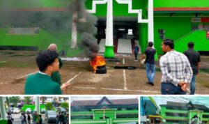 Unbari Membara, Konflik Dualisme Kepemimpinan Mahasiswa Segel Kampus. Foto: IKS/Serunting.id