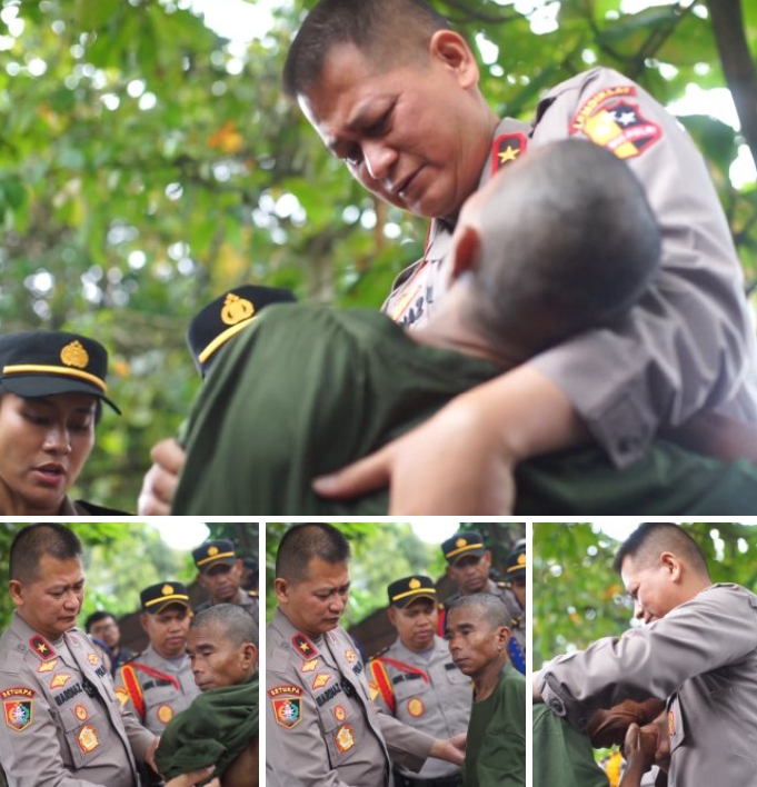 Tak Kuasa Menahan Bahagia, Rezeki Pulkam dan Modal Usaha Menghampirinya, Pemulung di Sukabumi Pingsan di Pelukan Sang Jenderal. Foto: Div Humas Setukpa dan Lemdiklat Polri Sukabumi, Jawa Barat.